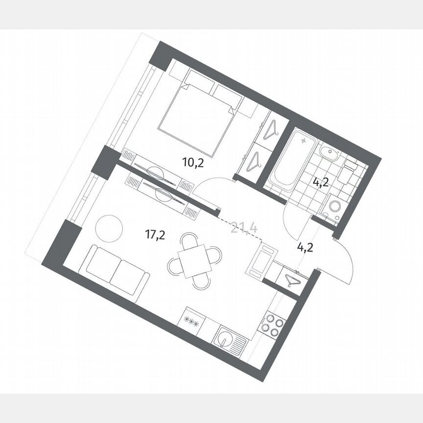 1-к. квартира, 35,9 м², 5/12 эт.