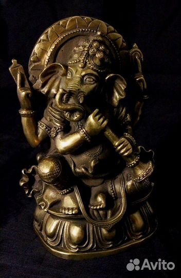 Ганеша с Флейтой Китайская Статуэтка Бронза ru*640