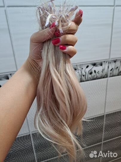 Волосы для наращивания 40 см блонд