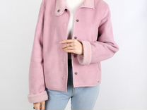 Розовая теплая куртка дубленка next