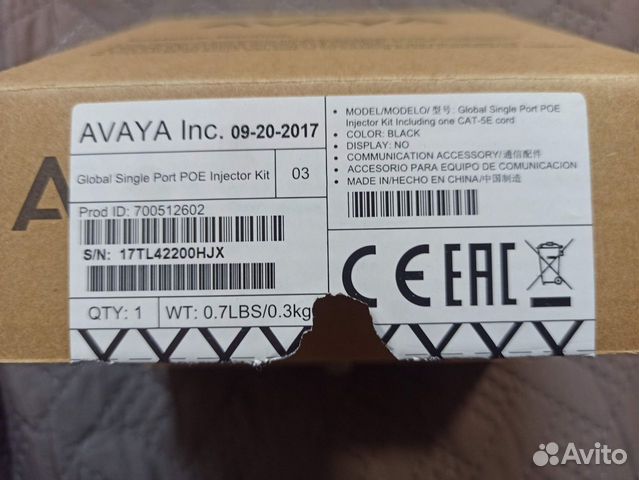 PoE инжектор Avaya объявление продам