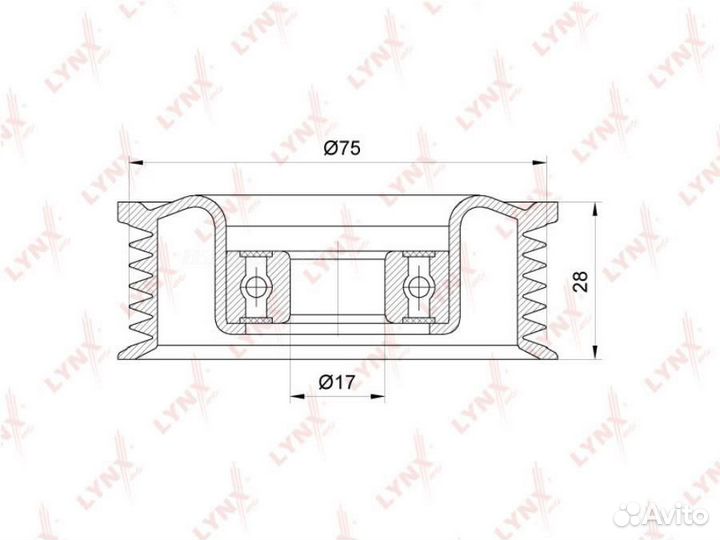 Lynxauto PB-7233 Ролик обводной приводного ремня