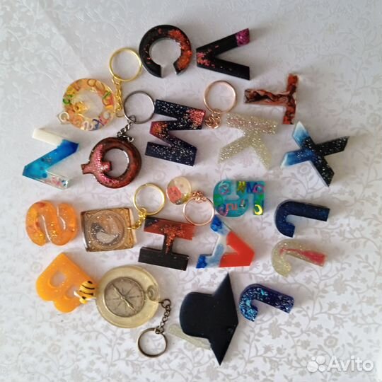 Брелки,буквы английский алфавит эпоксидная смола