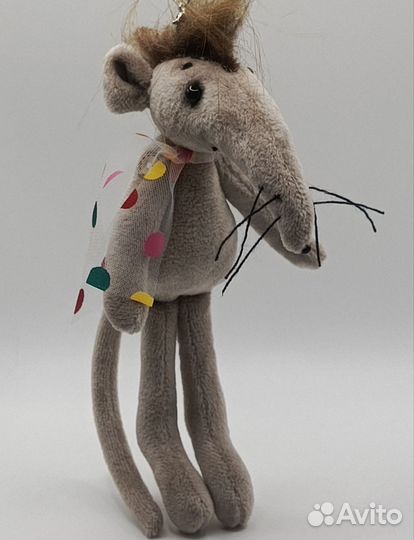 Крысеныш, серый ручная работа (подвеска-брелок)