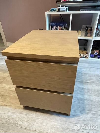 Прикроватная тумба мальм Malm Икея дуб сонома