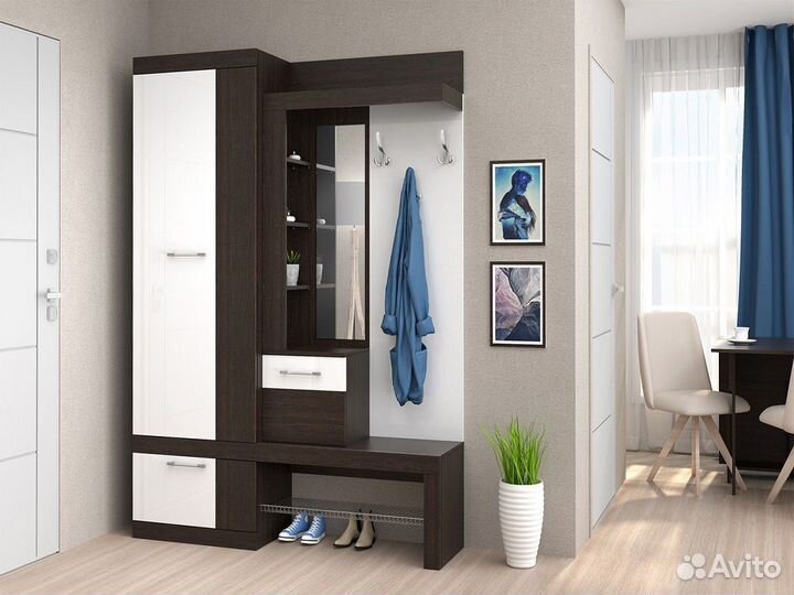 Прихожая венге белый глянец