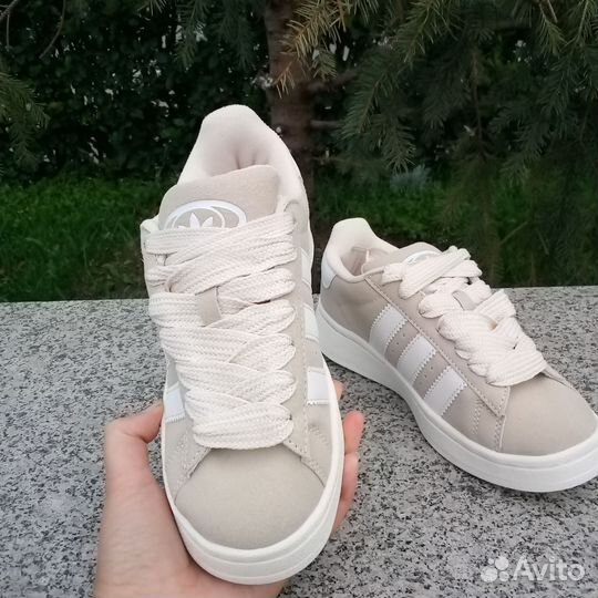 Кроссовки бежевые adidas campus женские