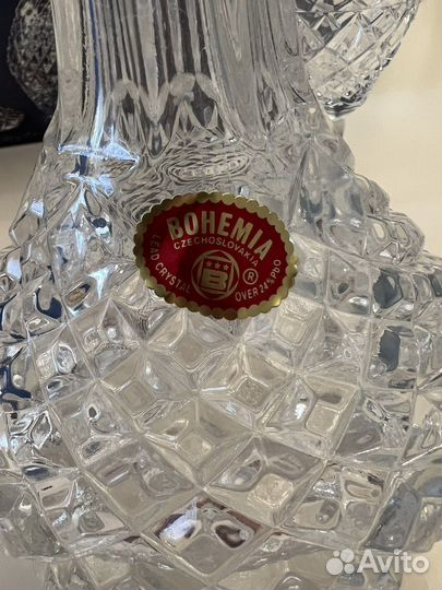 Хрустальный набор:Графин(штоф), рюмки Богемия