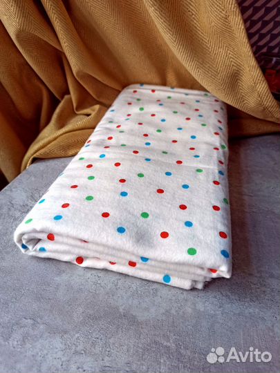 Отрез винтажной ткани Фланель СССР 3м, горох