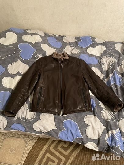 Кожаная куртка мужская 48 50