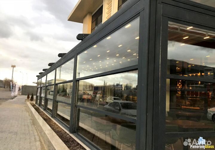 Гильотинное сдвижное остекление для террас