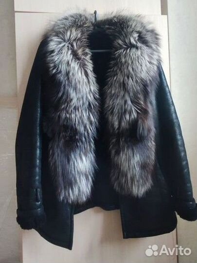 Дубленка с мехом чернобурка