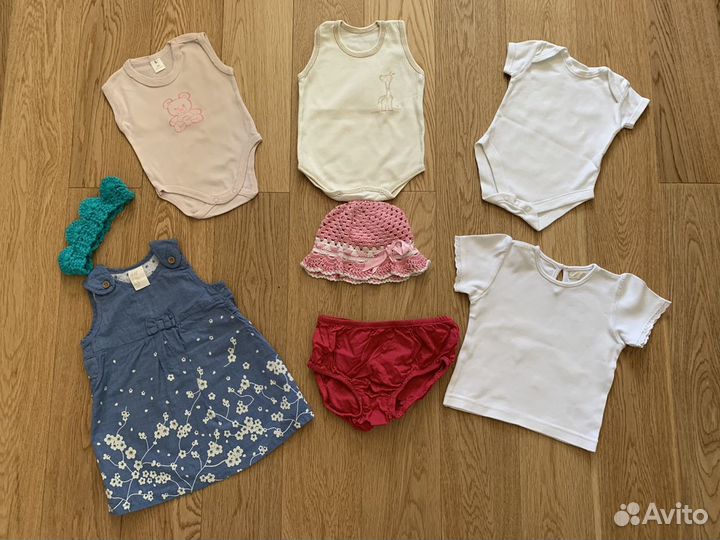 Пакет огромный одежды для девочки 0-18 м