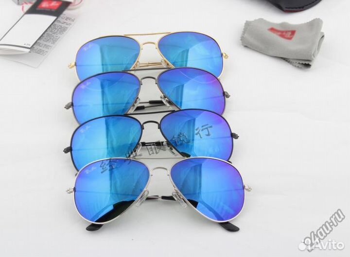 Солнцезащитные очки Ray Ban цветные зеркальные (си