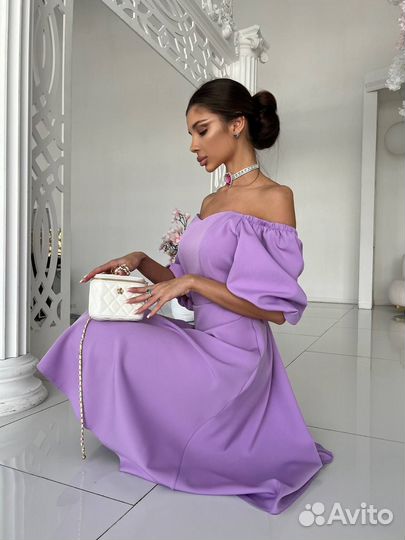 Вечернее платье сиреневого цвета