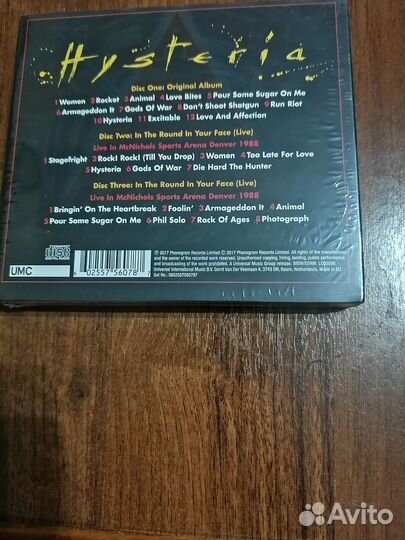 Def Leppard, Hysteria, 3 cd