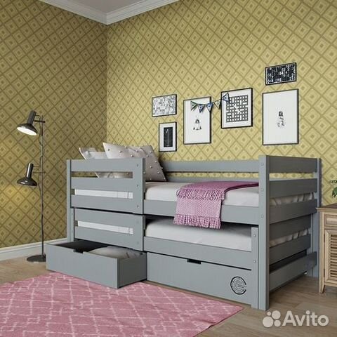 Кроватка матрешка с доп. местом берёза детская