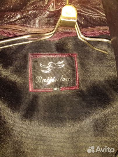 Кожаный утепленный плащ нат