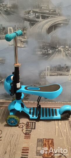 Самокат детский трехколесный бу