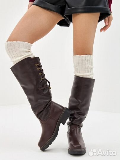 Весенне-осенние сапоги для женщин с мехом