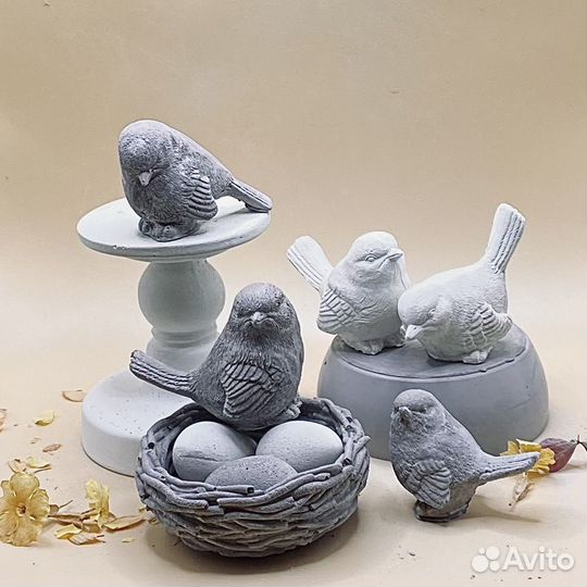 Для дома и дачи птички гнездо бетон
