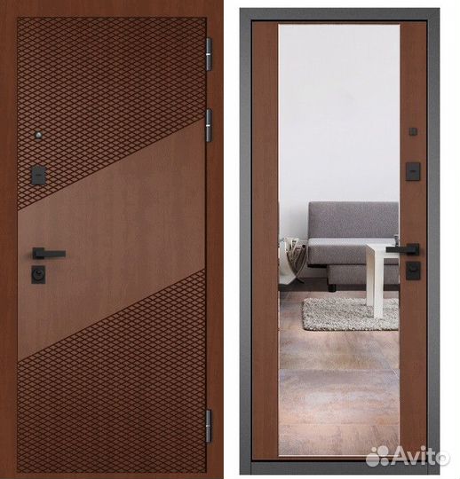 Дверь входная с зеркалом