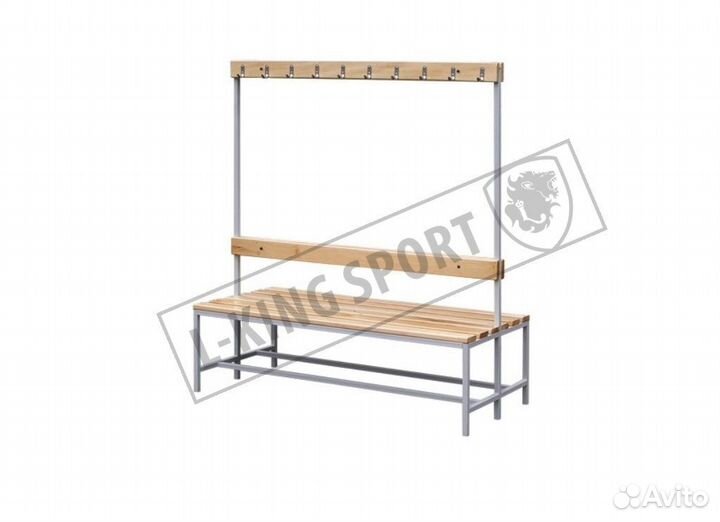 Скамейка с вешалкой и спинкой 1,5м (Двухстороняя)