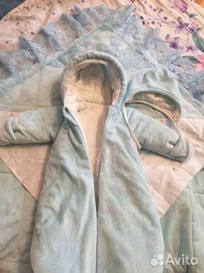 Комплект на выписку для мальчика зимний