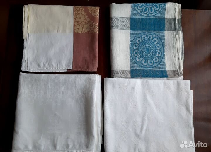 Льняные скартерти СССР б/у белые