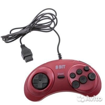Джойстик 8 бит Controller Red 9р узкий разъем крас