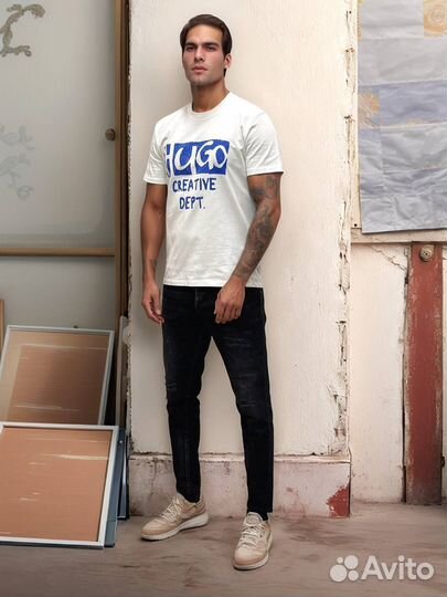 Белая футболка Hugo Boss мужская