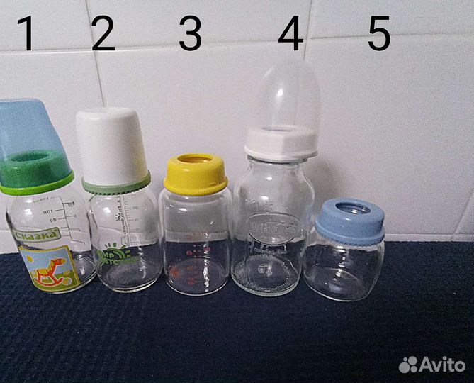 Детские стеклянные бутылочки с узким горлом
