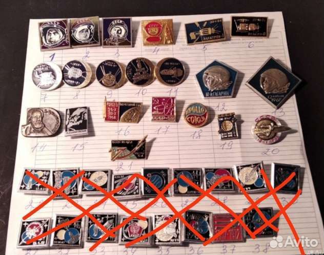 Значки СССР космос космонавты, почта