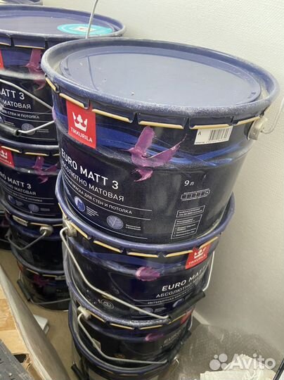 Краска для стен Tikkurila Euro Matt 3 белый 9л
