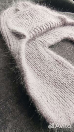 Шапка ушанка женская вязаная