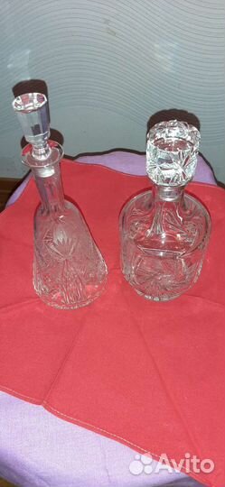 Штоф хрусталь, графин ссср,кувшины + стаканы
