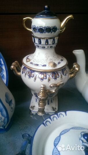 Коллекция посуды Гжель, советских времен