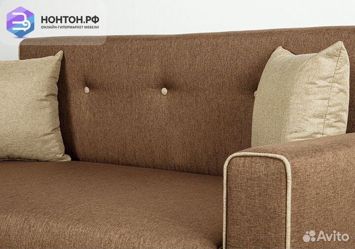 Диван выкатной Найс коричневый / бежевый