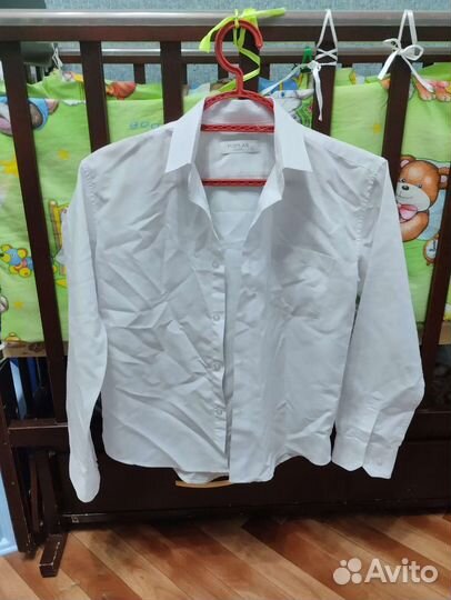 Рубашка белая на мальчика 140