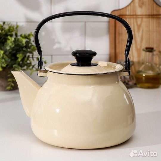 Чайник сферический, 3 л, индукция, цвет слоновая к