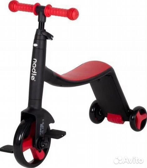Самокат-беговел TF 3 детский 3-х колесный Красный