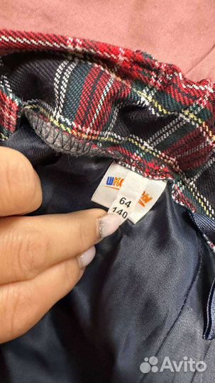 Школьная форма в клетку для девочки 140