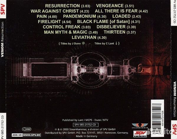 Venom - Ressurection (1 CD)