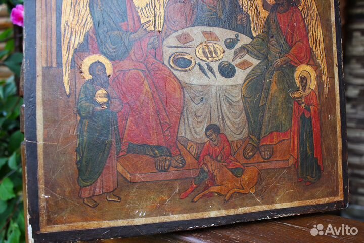 Старая Икона Троица Гостеприимство Авраама 40*35