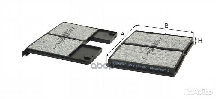 Фильтр салона угольный AG4112kcfc Goodwill