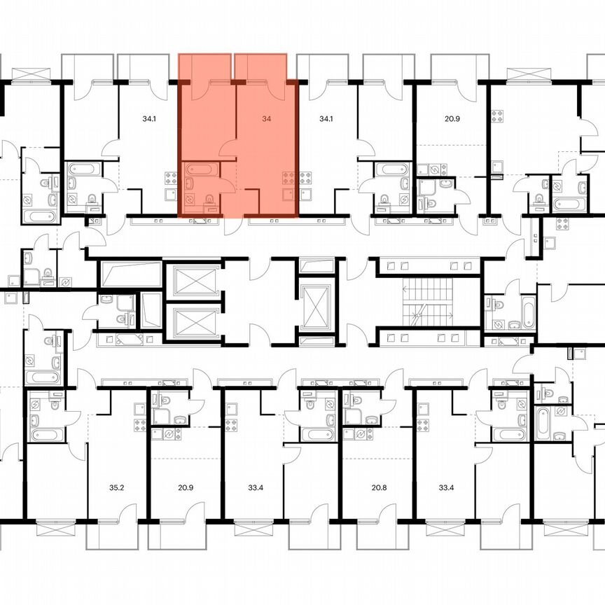 1-к. квартира, 34 м², 4/19 эт.