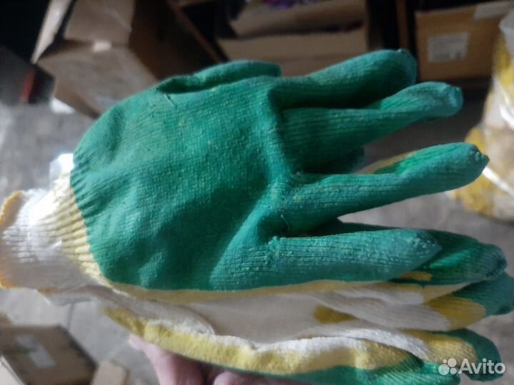 Перчатки тканевые, хлопок, обливные
