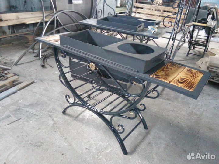 Мангал с печью под казан