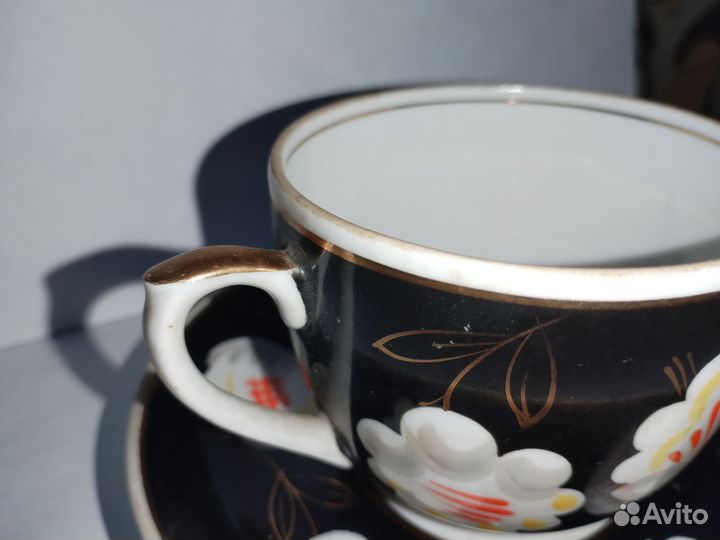 Чашка с блюдцем СССР. Чайная пара дфз Вербилки