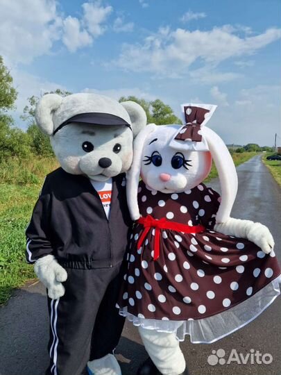 Ростовая кукла зайка Боня-Милли, мишутка Мотя